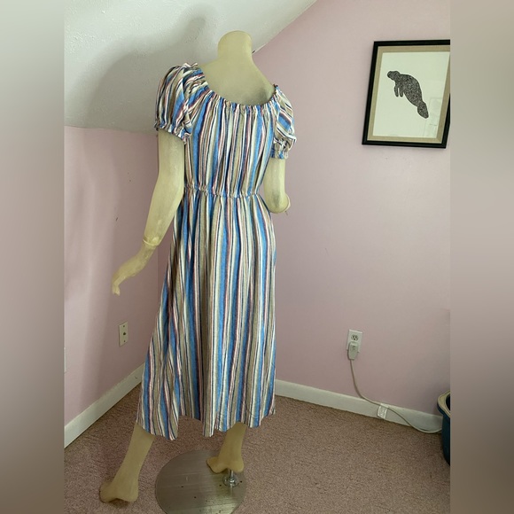 Scoop Off The Shoulder Linen Blend Dress - Picture 9 of 14